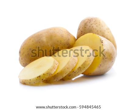 potatoes isolated on white background Royalty-Free Stock Photo #594845465