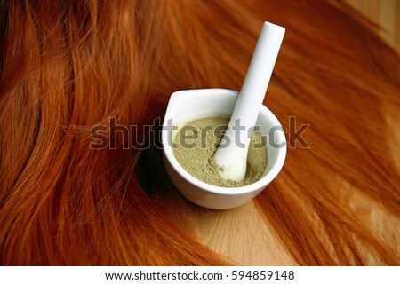 Henna powder with red hair
