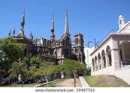 Cathedral with spires in Cordoba, Argentina Royalty-Free Stock Photo #59487763