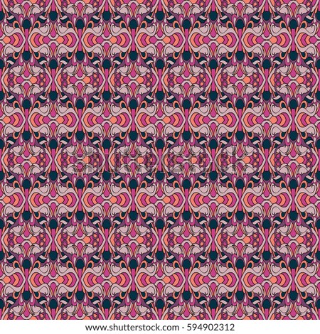 Seamless abstract pattern for printing on fabric or paper. Hand drawn background.