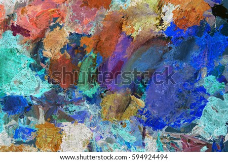 the texture color palette with mixed paints