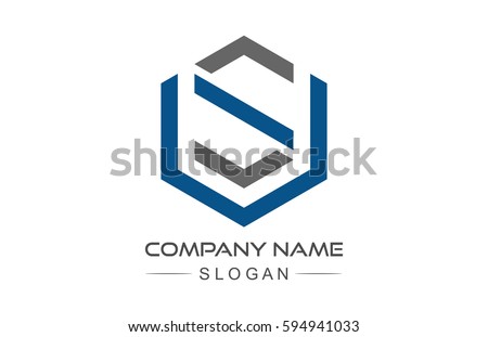 hexagonal line logo letter s