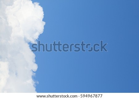 Blue sky have white clouds for background or use in slide for presentation