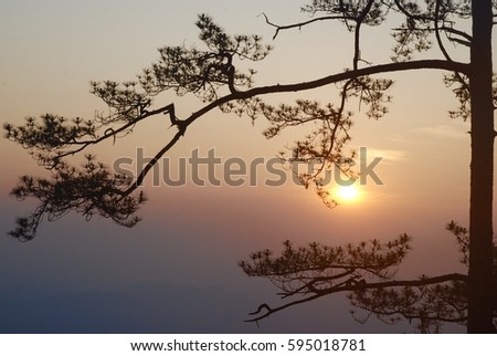 Sunsets in Phu Gradung National Park,Thailand.