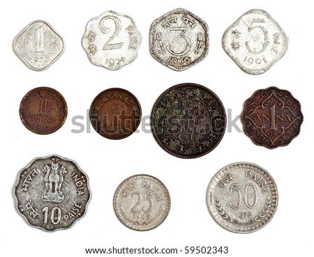 Antique Indian Coins Royalty-Free Stock Photo #59502343