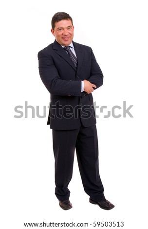 mature business man full body isolated on white background