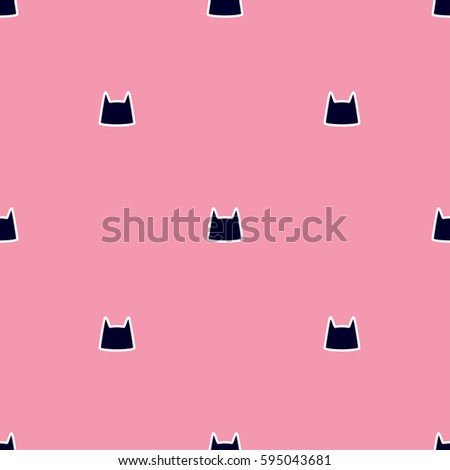 Pattern with Cat cute. Frame of animal made in vector. Use for children clothes, pajamas

