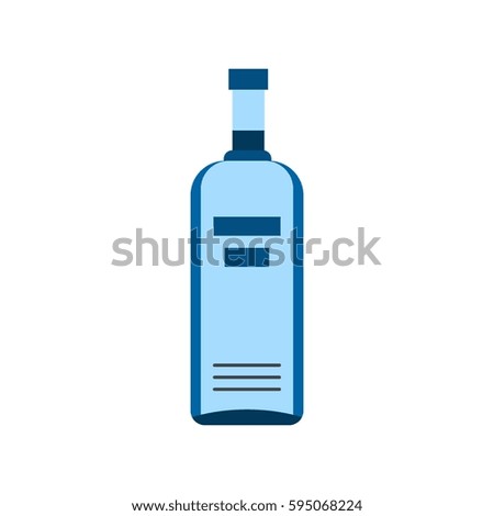 Bottle of vodka icon isolated on white background vector illustration