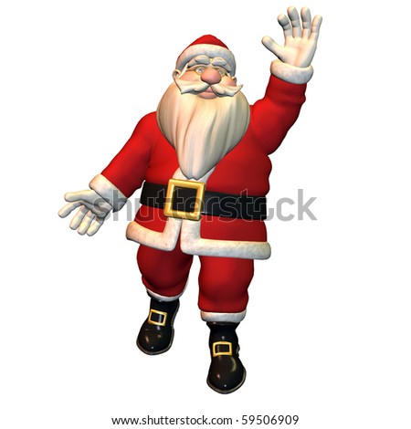 3d rendering of Santa Claus in greeting pose as illustration