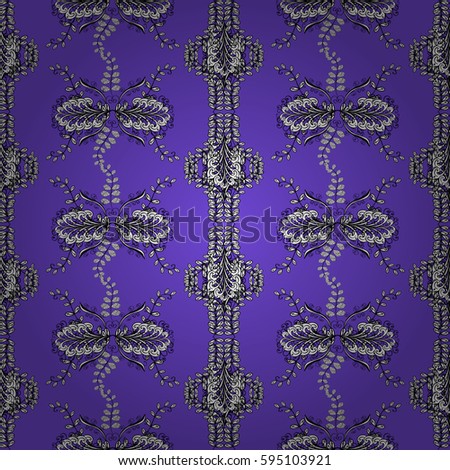 Oriental vector classic violet and gray pattern. Seamless abstract background. Vector illustration.