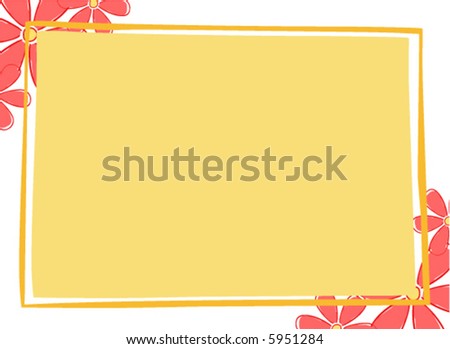 Floral frame with yellow writing space