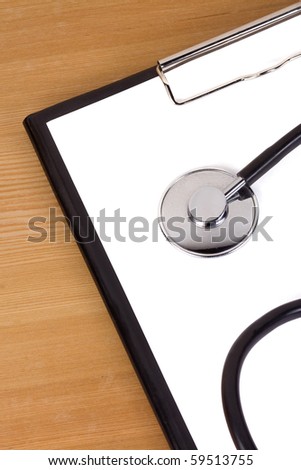 image of stethoscope and blank