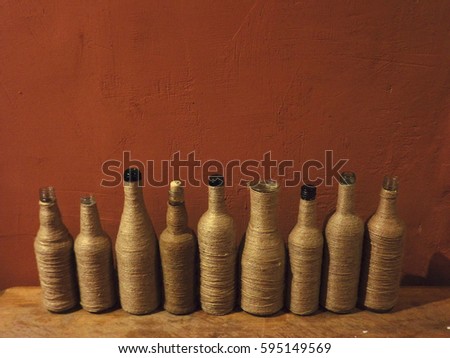 The photograph of decorative bottles