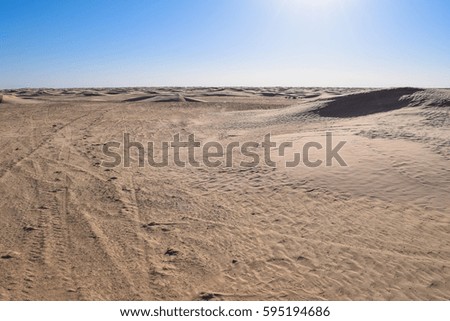 Road across Sahara desert
