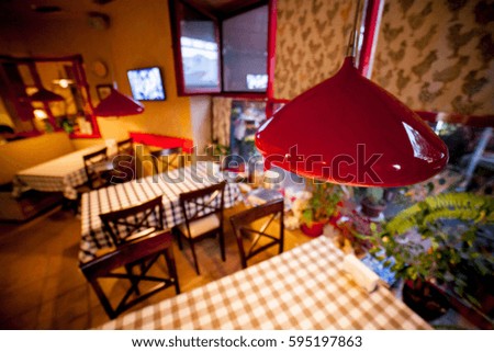 pleasant interior cozy restaurant cafe. ODESSA, MAY 2016