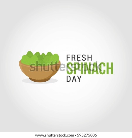 Fresh Spinach Day Vector Illustration. Suitable for greeting card, poster and banner.