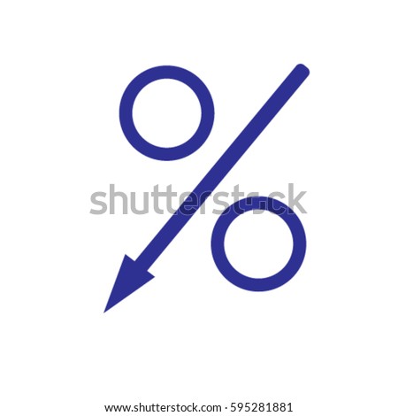 Percent down icon, decreasing percentage vector illustration Royalty-Free Stock Photo #595281881