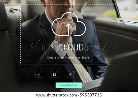 People Using Technology Digital Device with Cloud Computing Icon Graphic 