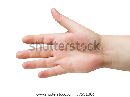Man hand isolated with path