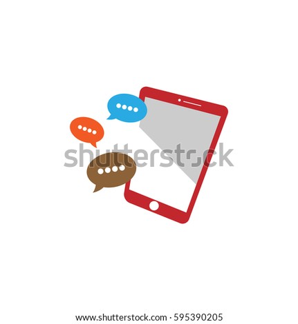 Chatting Illustration, Chat with Mobile Phone Icon