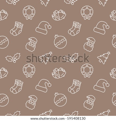 Christmas Seamless Pattern brown