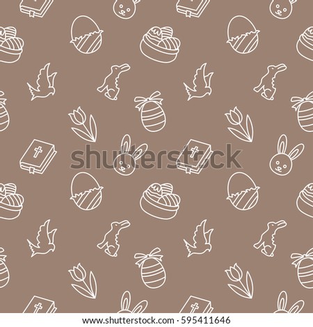 Easter Seamless pattern background vector brown