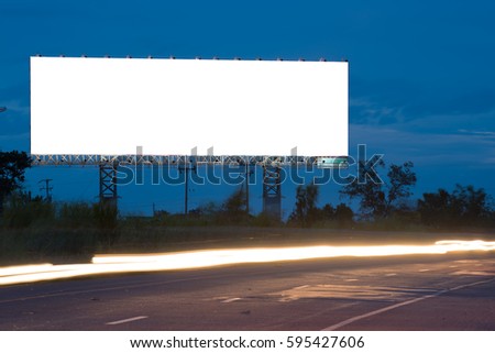 billboards on the sunset background.