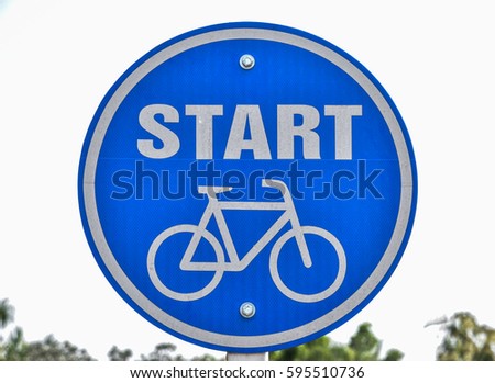 sign of starting point for bicycle