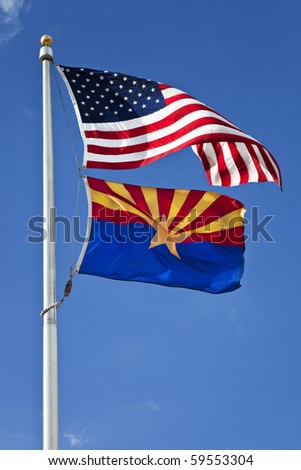 US and Arizona Flag