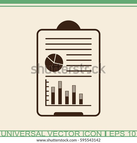 List icon with graph chart. 