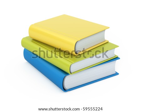 Stack os colorful books isolated on white