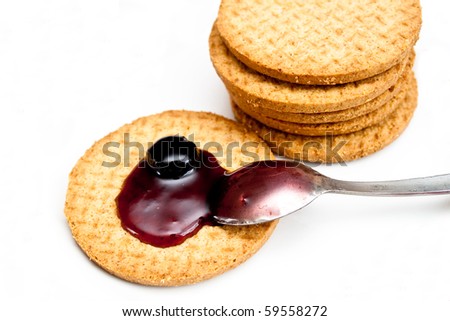 biscuits with jam isolated on white