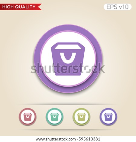 Colored icon or button of bag symbol with background