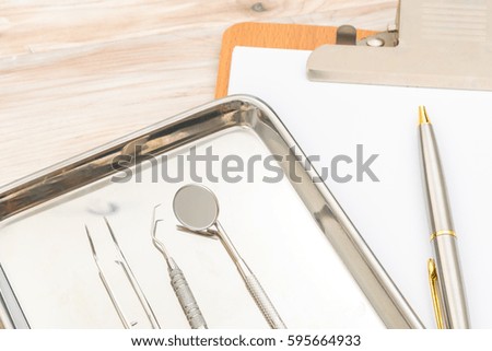 Dental tools and equipment.