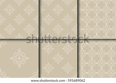 Seamless background with ornament. Set. Wallpaper pattern