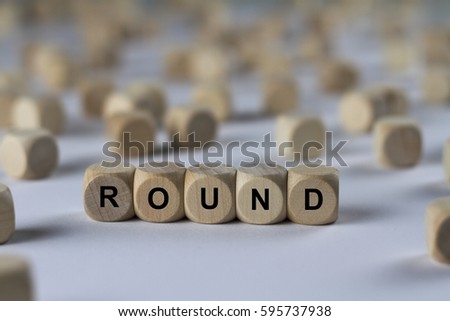 round - cube with letters, sign with wooden cubes