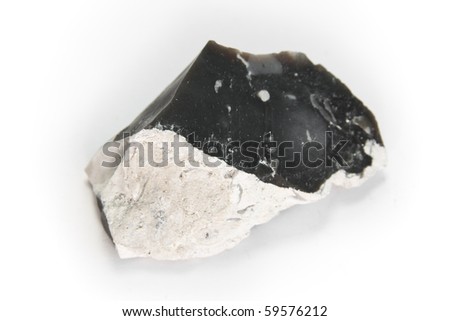 Flint, a hard, sedimentary cryptocrystalline form of the mineral quartz Royalty-Free Stock Photo #59576212