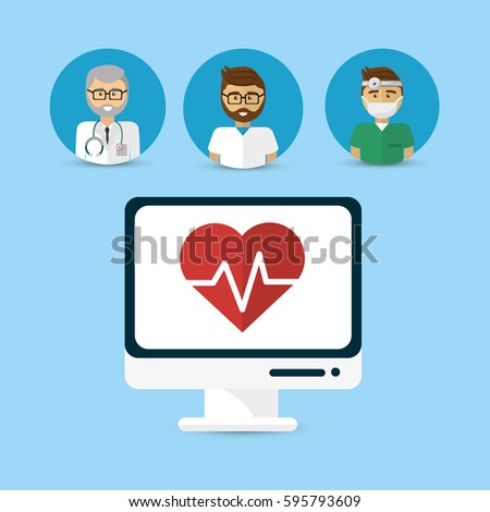 hospital doctors computer icon image