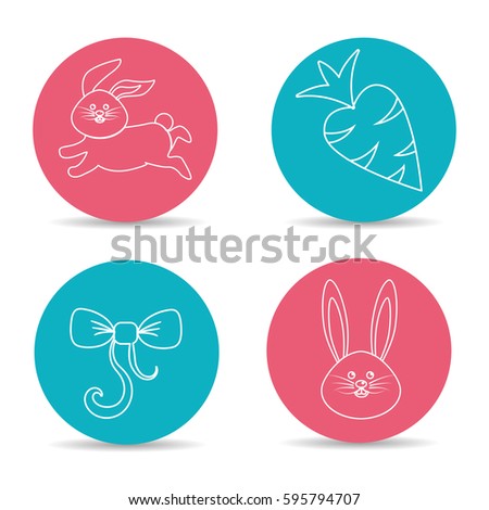 happy easter rabbit day icon