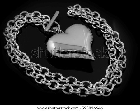 Heart necklace for women - Jewelry on a black background