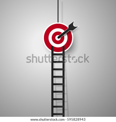 business concept , Ladder for goal