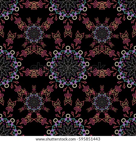 Floral seamless pattern. Seamless background. Green, gray and pink ornament. Wallpaper baroque, damask.