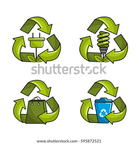 planet recycling icon stock