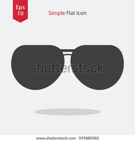 Aviator Sunglasses Flat Icon. Simple Sign Of Glasses. Vector Illustrated Symbol