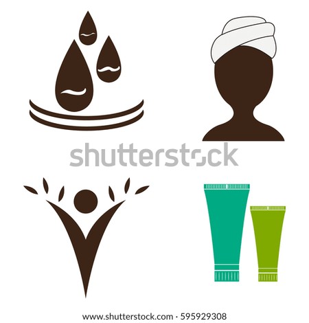 Set of different spa icons on a white background, Vector illustration