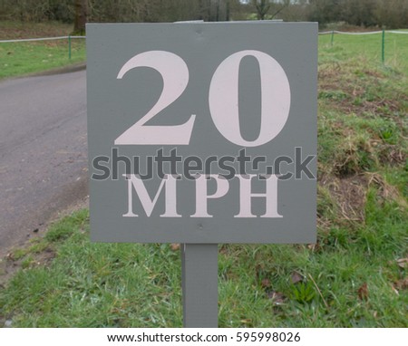 20 mph Road Sign on a Quiet Country Lane in the Rural Village of Gittisham in Devon, England, UK