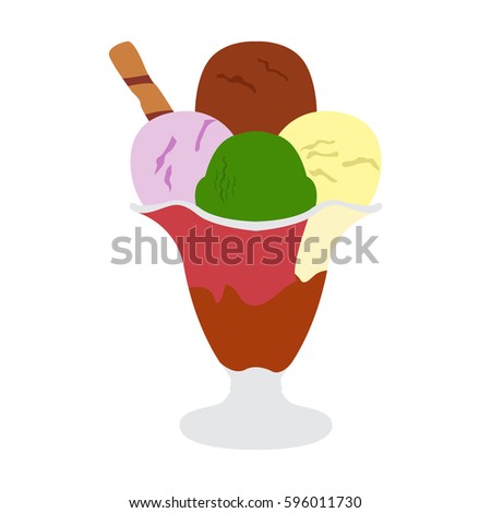 Isolated ice cream icon on a white backgrond, Vector illustration