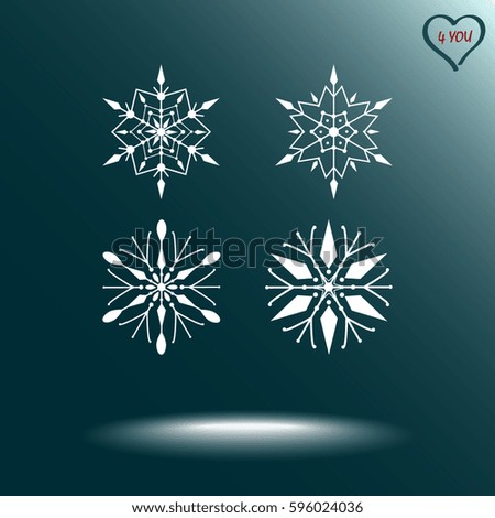 Snowflake sign icons, vector illustration. Flat design style