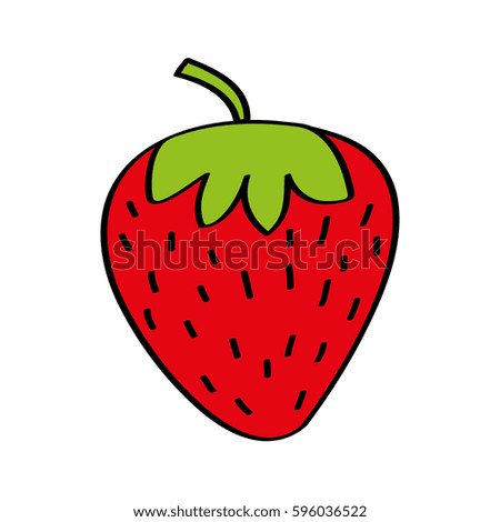 strawberry fresh fruit drawing icon
