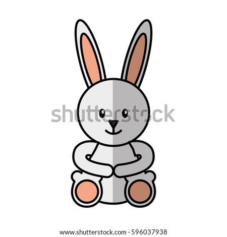 cute rabbit character icon